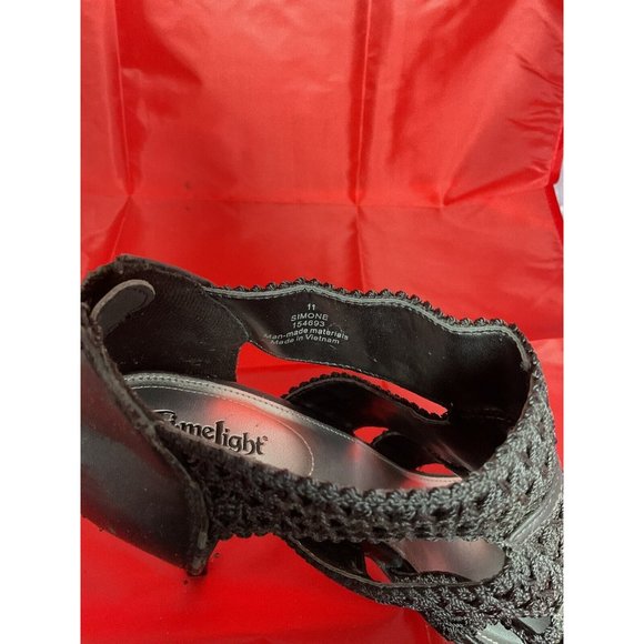 LimeLight Simone Crochet Look Strappy Heel Sz 11 Back Zip - Picture 7 of 8